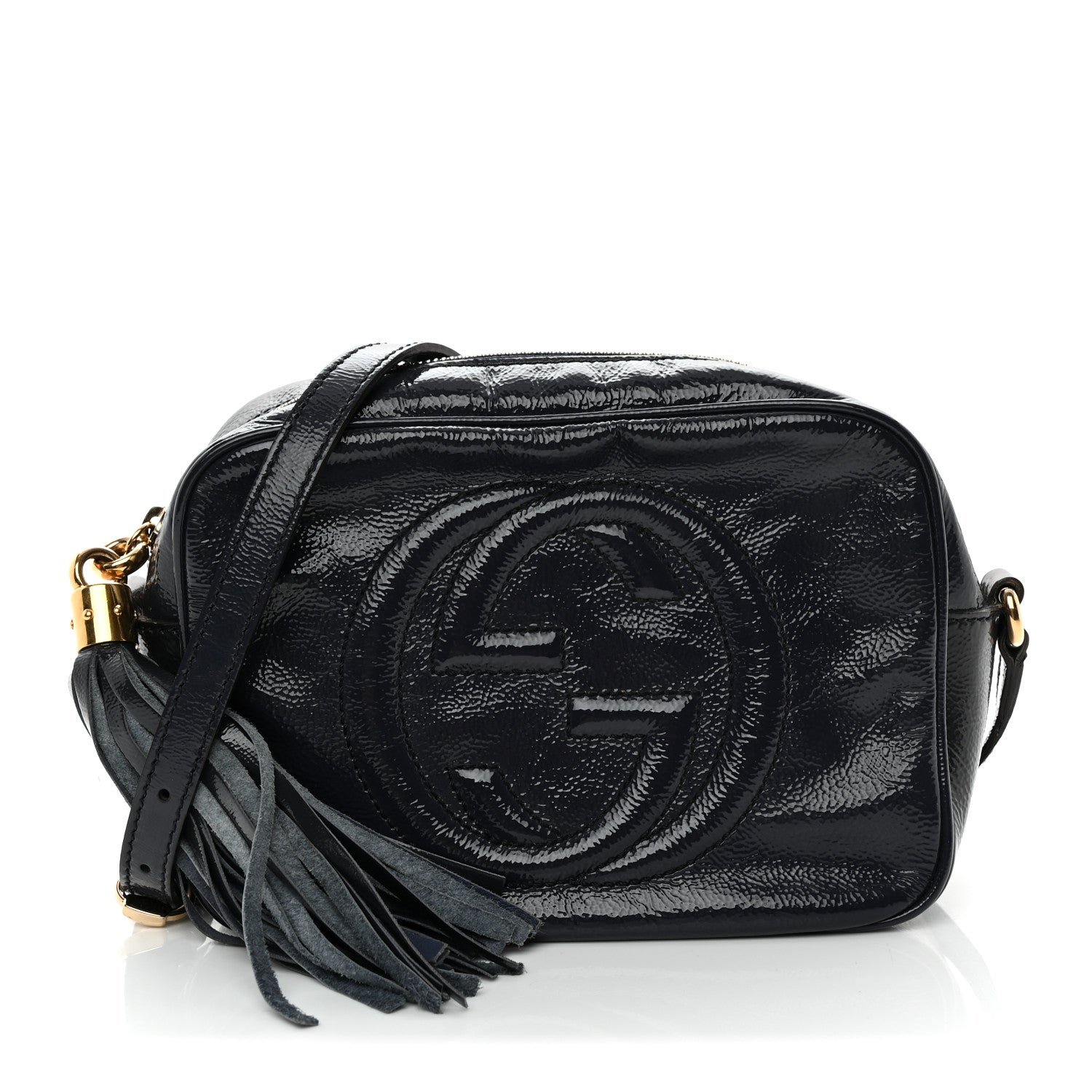 Gucci Vernice Naplack Small Soho Disco Bag Uniform Blue