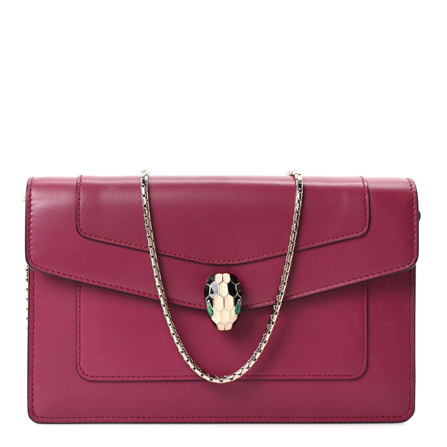 Bvlgari Bulgari Calfskin Serpenti Forever Crossbody Bag Plum