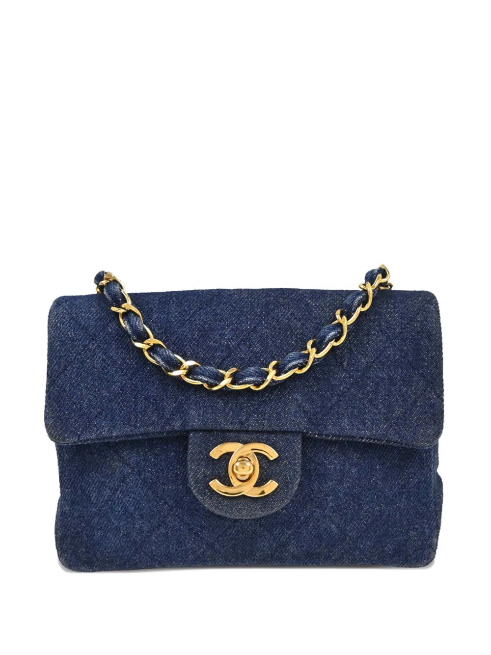 1990s mini denim chain shoulder bag