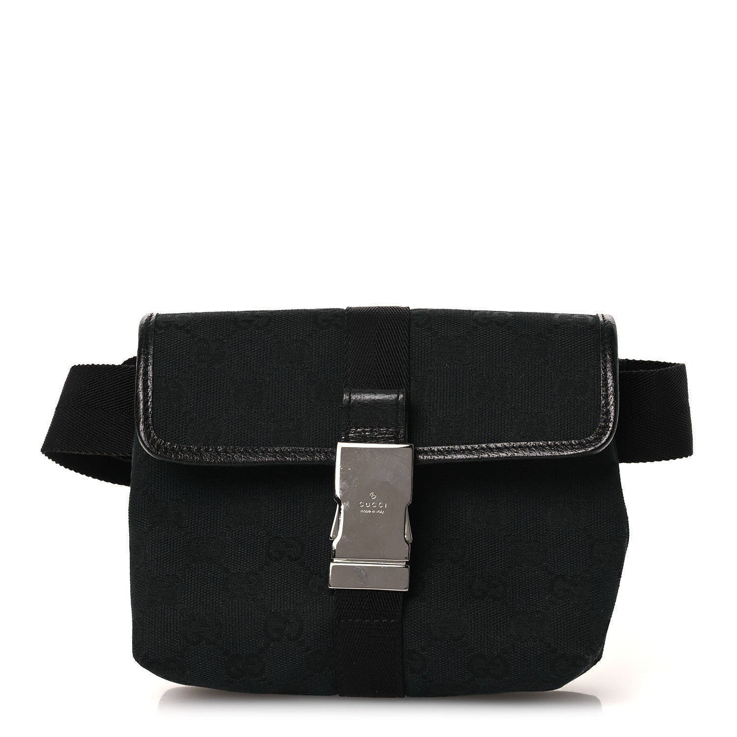 Gucci GG Monogram Web Buckle Belt Bag Black