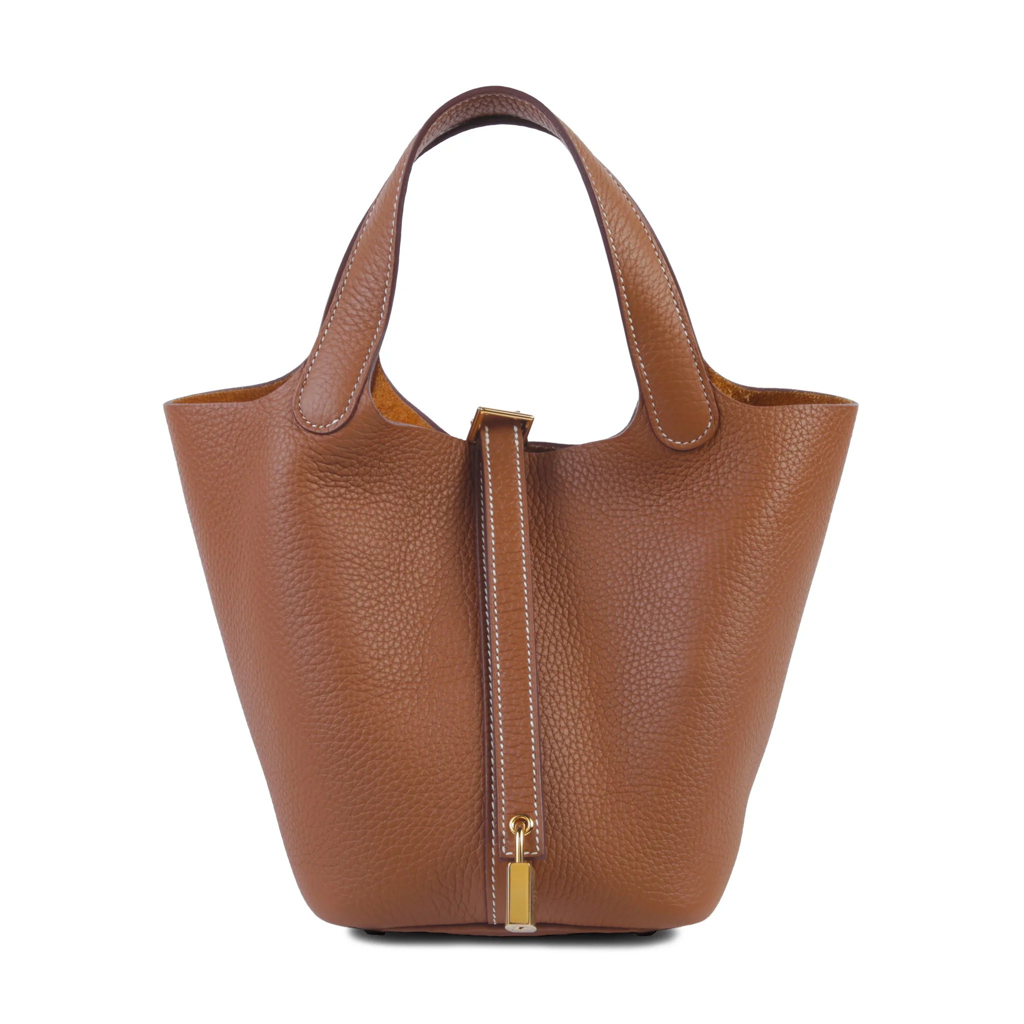 Very Good ( Rank A) HERMÈS Picotin Lock PM Gold (37) Clemence Gold hardware B (2023)