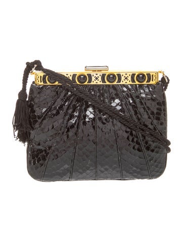 Embossed Leather Evening Bag