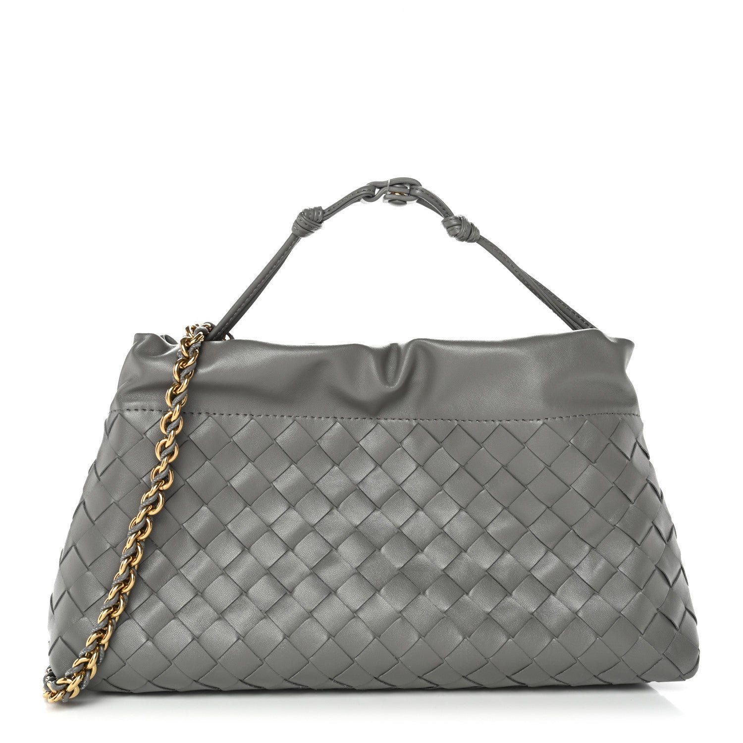 Bottega Veneta Nappa Intrecciato Dustbag Notte Shoulder Bag Basalt