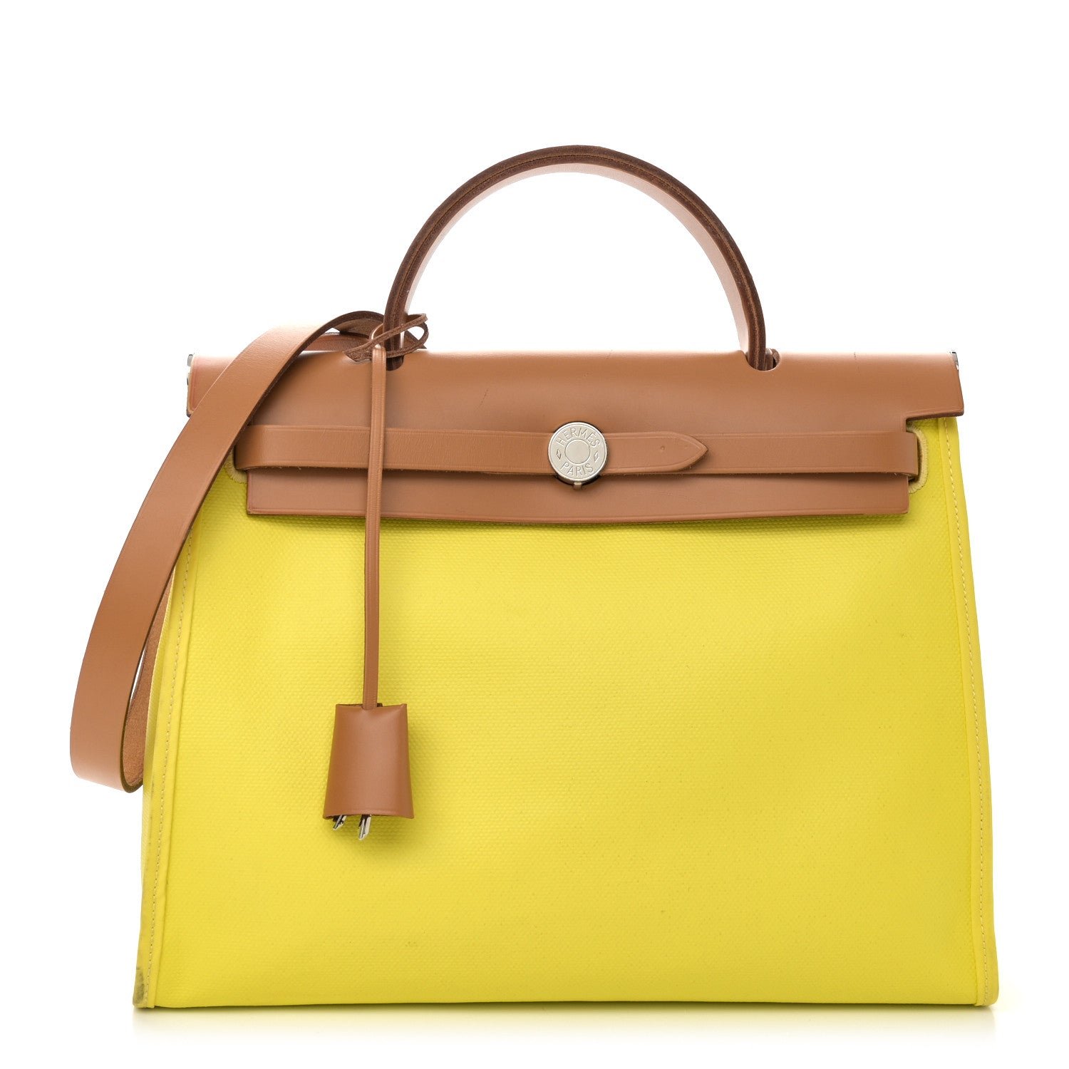 Hermes Toile H Berline Vache Hunter Herbag Zip 31 PM Lime