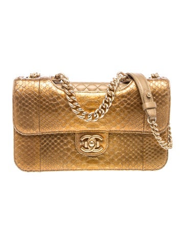 Metallic Python Perfect Edge Flap Bag