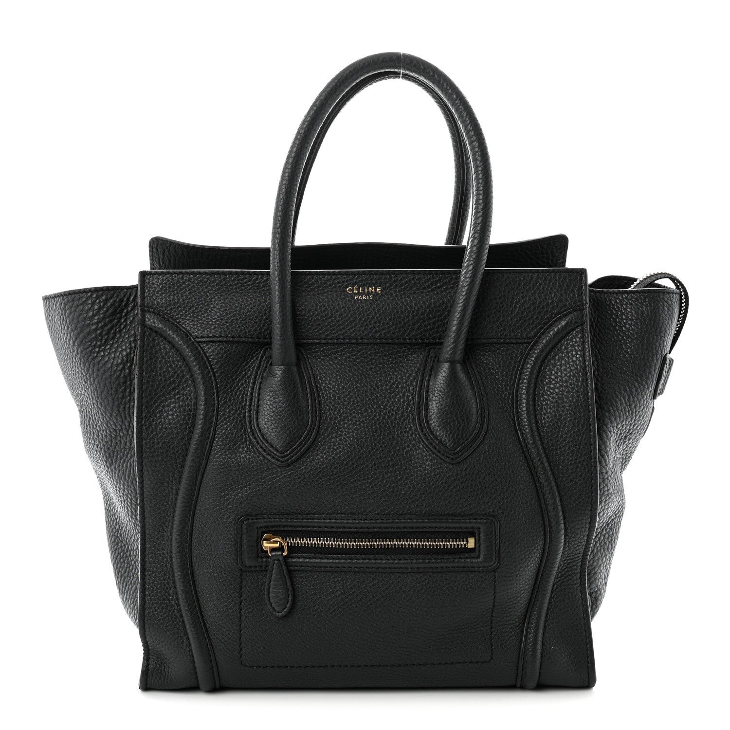Celine Pebbled Calfskin Mini Luggage Anthracite