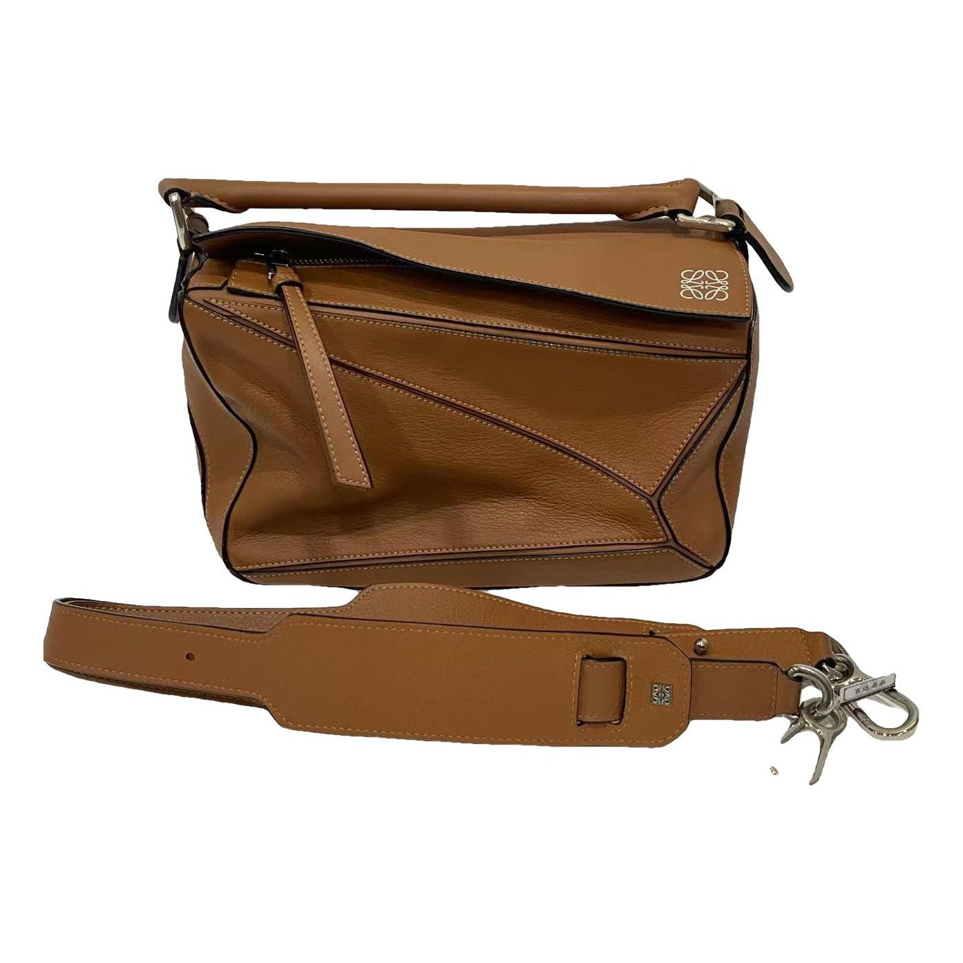 Puzzle leather handbag