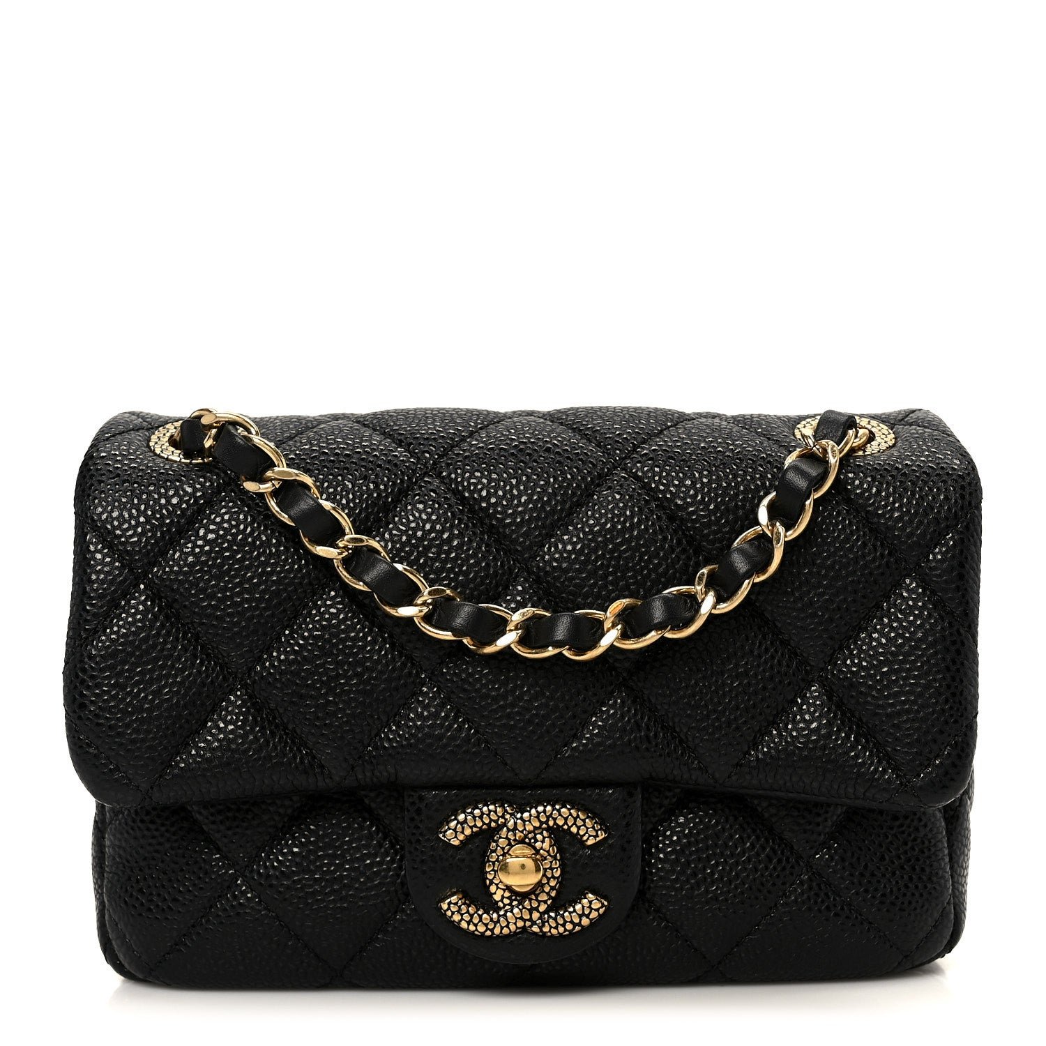 Chanel Grained Lambskin Quilted Mini Flap Black