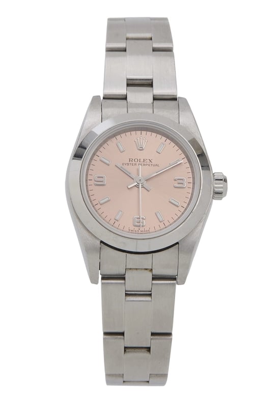 Pink Dial Stainless Steel Oyster Perpetual 76080 24mm