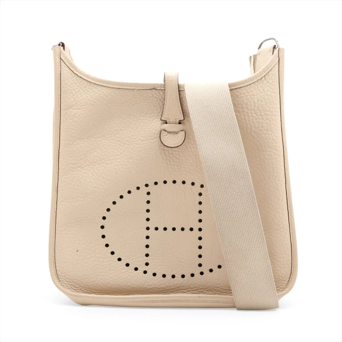 Hermès evelyn 1 29 PM Taurillon Clemence Parchemin Silver Metal Fittings