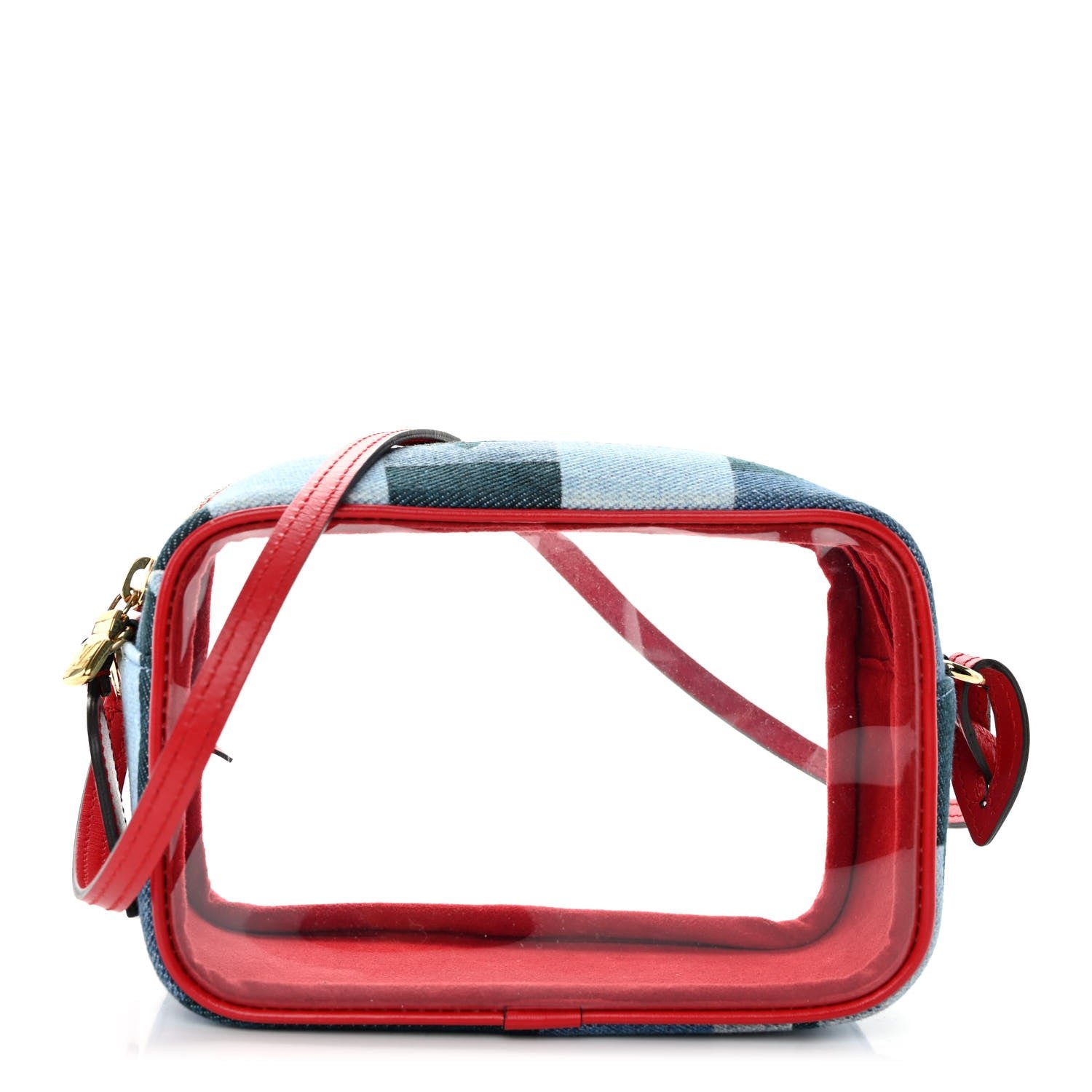 Louis Vuitton Denim Damier Monogram Patchwork PVC Beach Pouch Blue Rouge