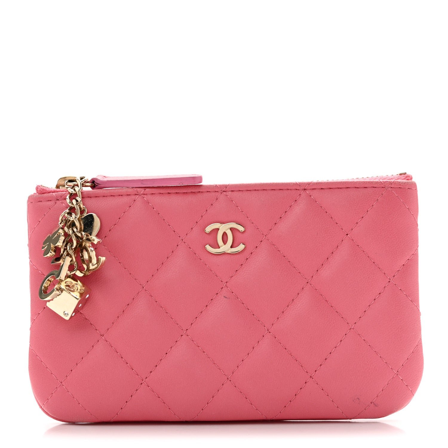 Chanel Lambskin Quilted Small Casino Cosmetic Case Pink