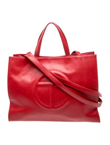 Telfar Vegan Leather Red Shopping Bag Medium