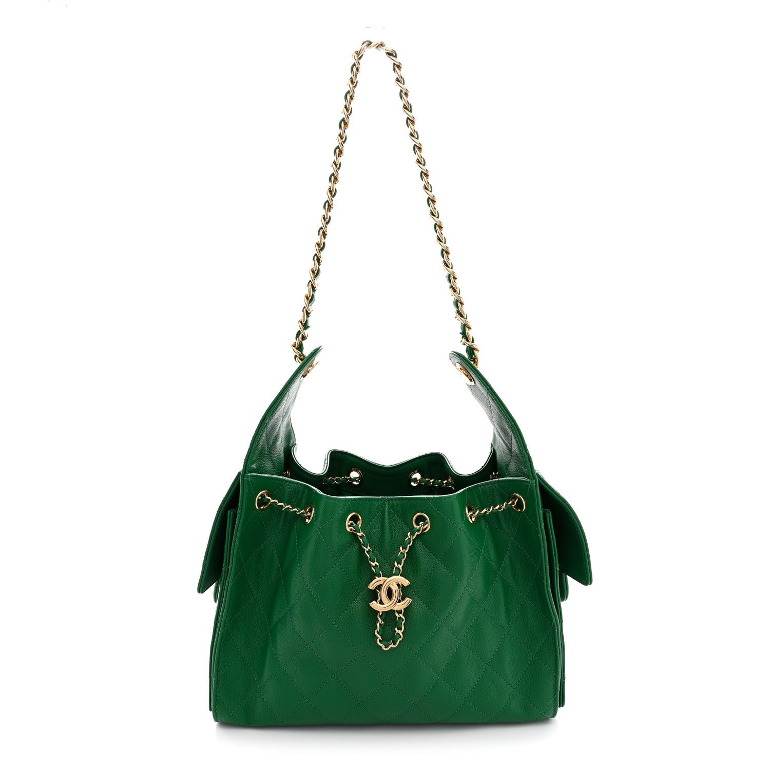 Chanel Caviar Quilted Small Chanel 25 Handbag Green