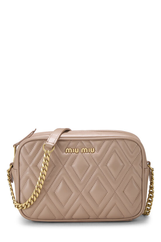 Miu Miu Pink Nappa Matelassé Camera Bag