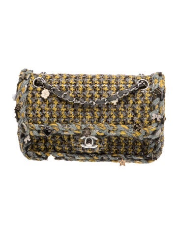 Small Tweed Charm Double Flap Bag