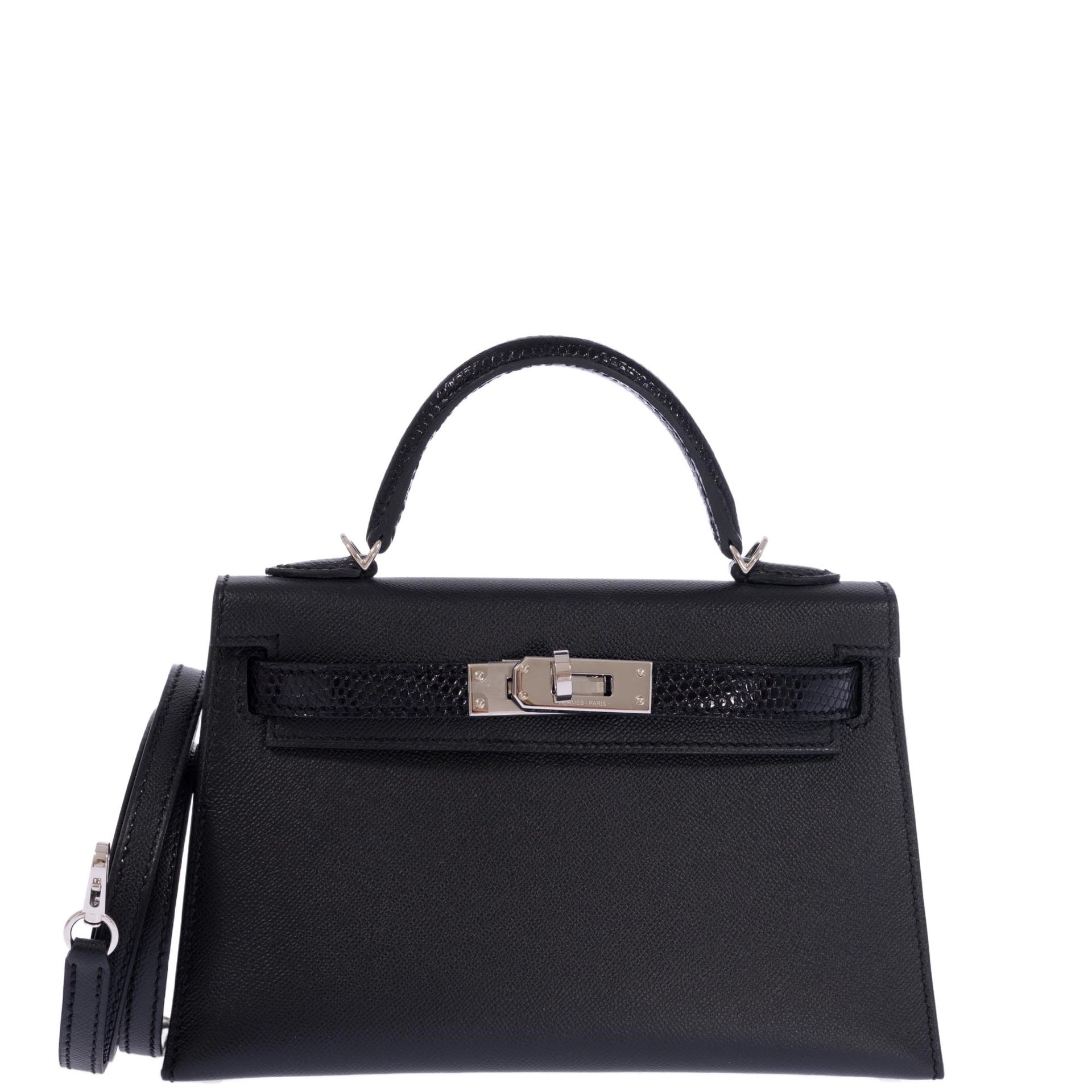 Hermes Hermès Kelly 20 Mini II Touch Sellier Black Madame & Lizard Gold Hardware