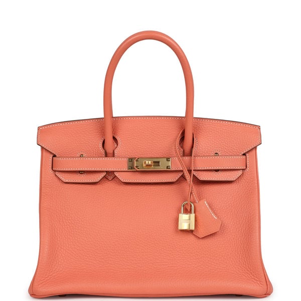 Hermes Pre-owned Hermes Birkin 30 Crevette Clemence Gold Hardware