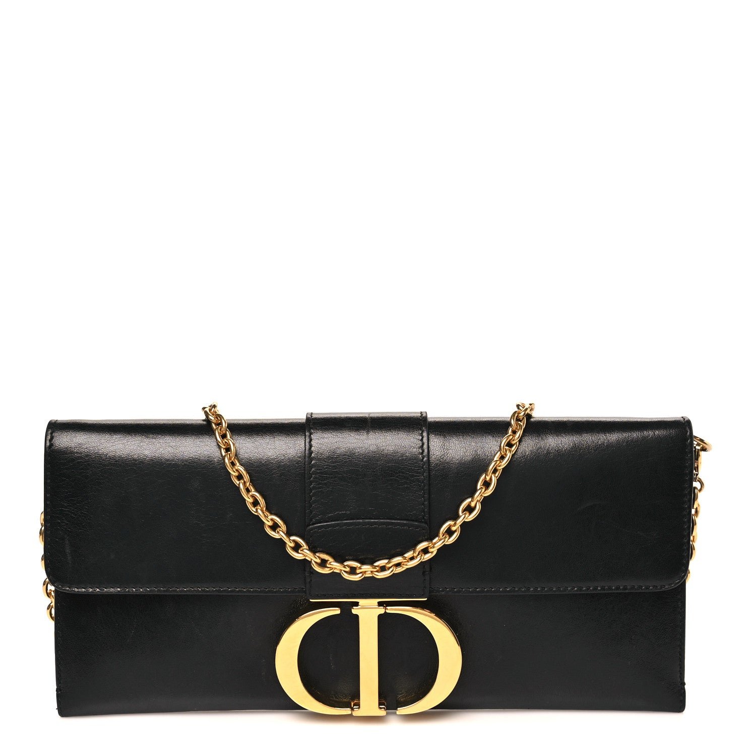 Christian Dior Calfskin 30 Montaigne Chain Pouch Black