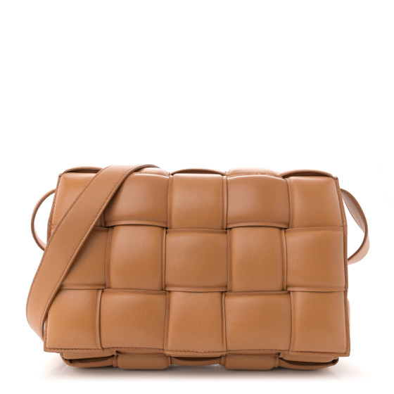Bottega Veneta Nappa Maxi Intreccio Padded Cassette Crossbody Bag Caramel