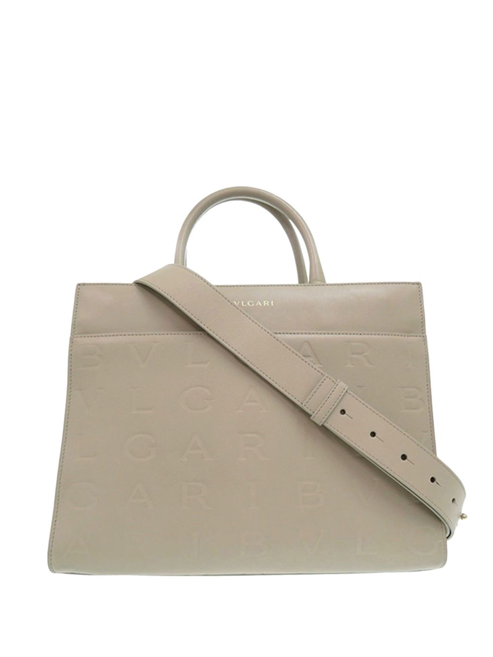 Bvlgari 2010-2026 Embossed Leather Logo Infinitum Tote satchel