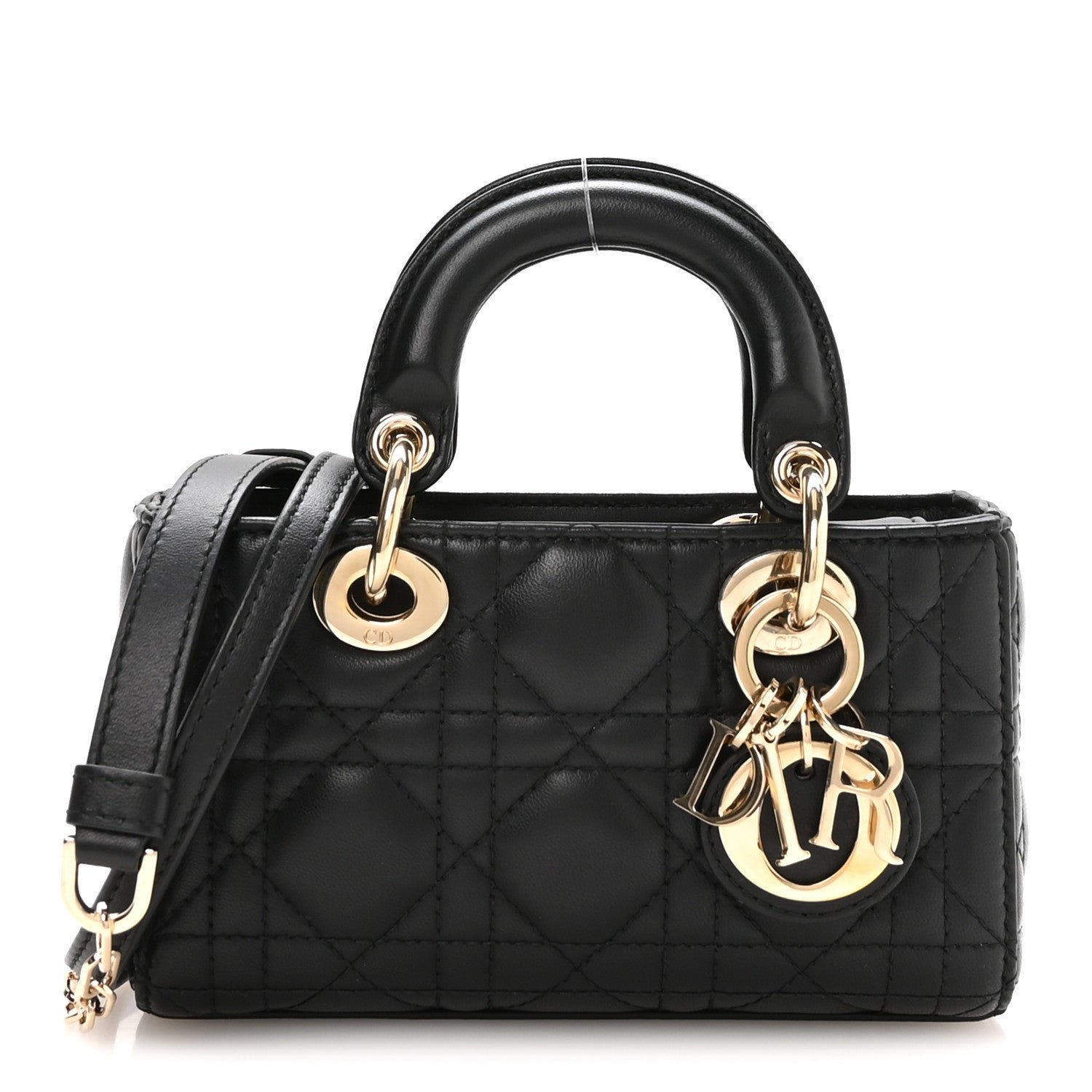 Christian Dior Lambskin Cannage Micro Lady D-Joy Black