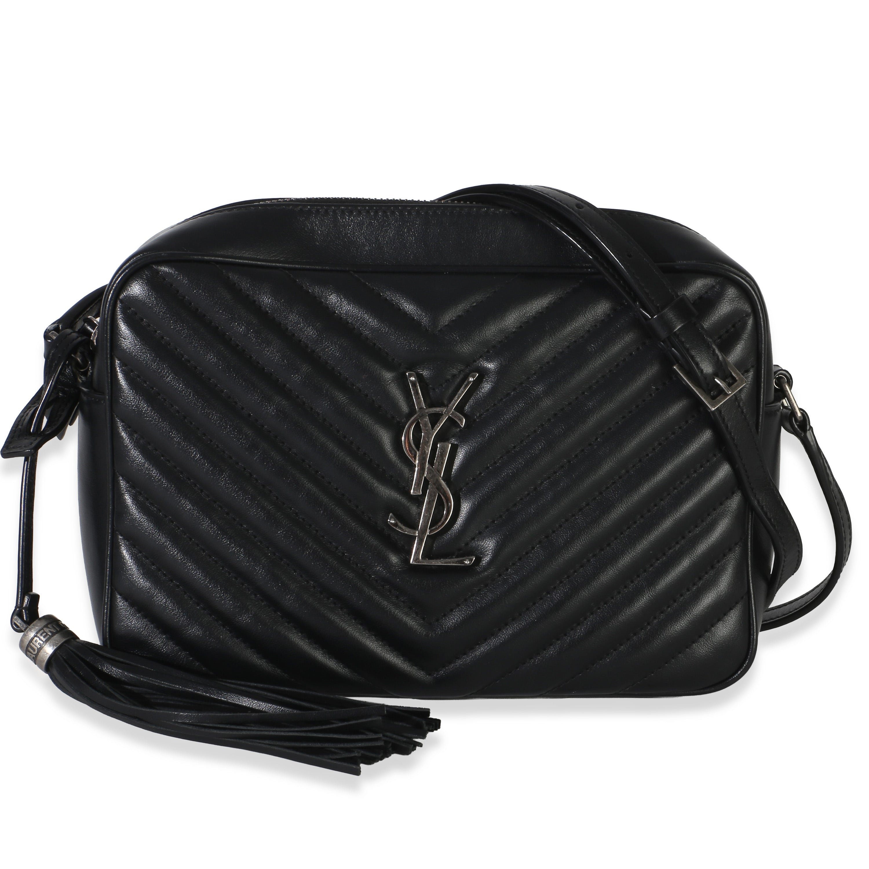 Black Matelasse Calfskin Lou Camera