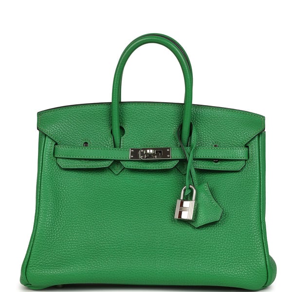 Hermes Pre-owned Hermes Birkin 25 Bambou Togo Palladium Hardware
