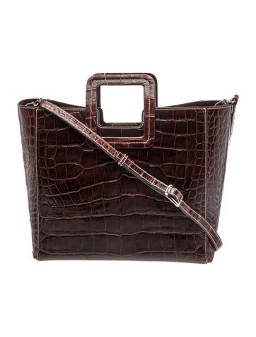 Embossed Leather Top Handle Bag