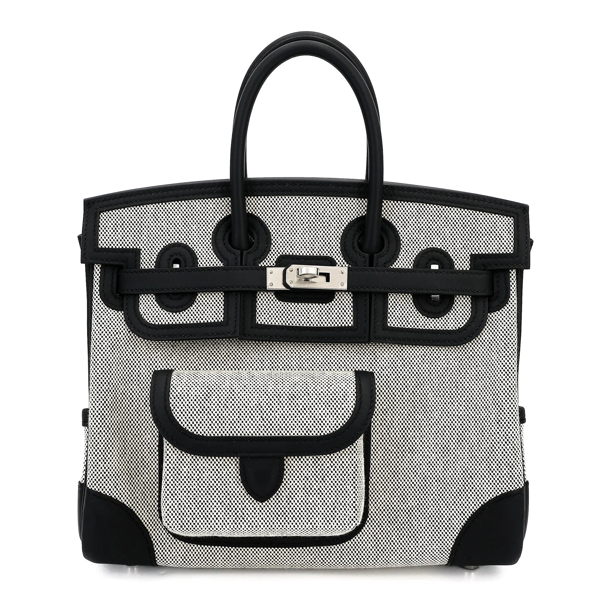 Brand New ( Rank N ) HERMÈS Limited Edition Birkin Cargo 25 Noir (89) Toile Goeland canvas Swift Palladium hardware K (2025)