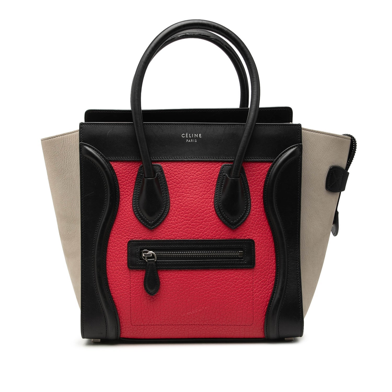 Calf Leather Micro Tricolor Leather Luggage Tote