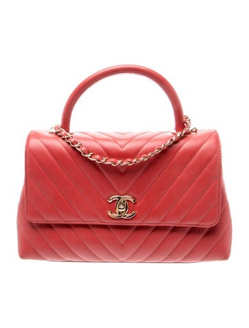 Small Chevron Coco Handle Bag w/Tags