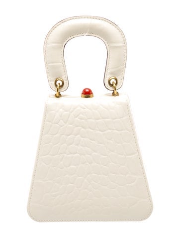 Staud Embossed Leather Top Handle Bag
