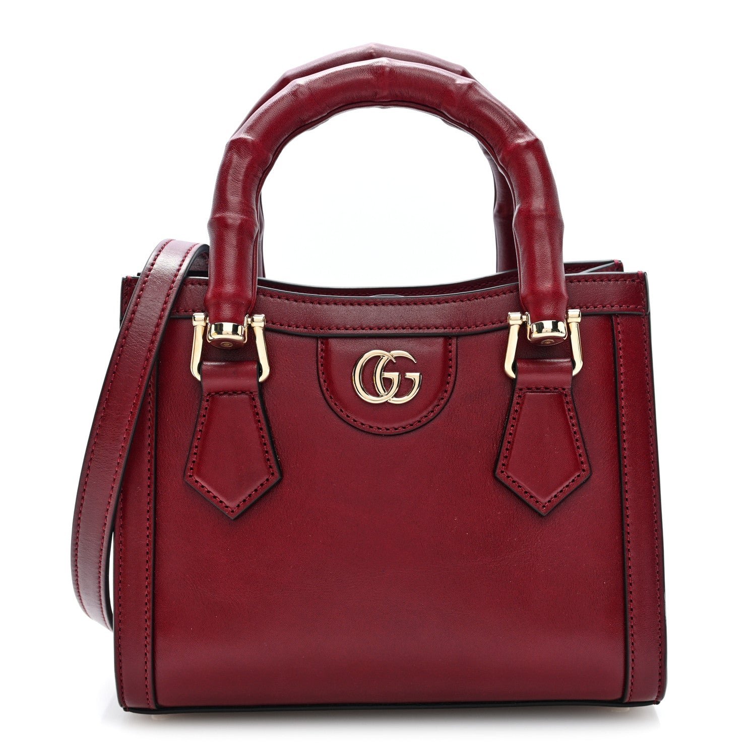 Gucci Sweetbread Calfskin Mini Diana Tote Bag Rosso Ancora