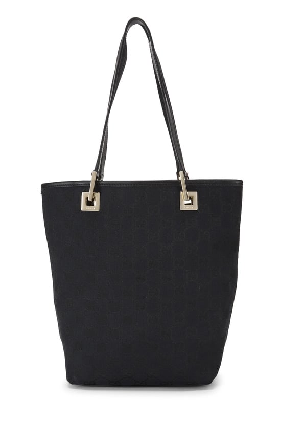 Black GG Canvas Bucket Tote