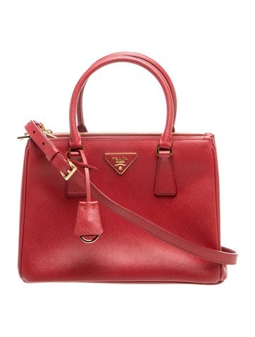 Saffiano Lux Leather Galleria Double Zip Small