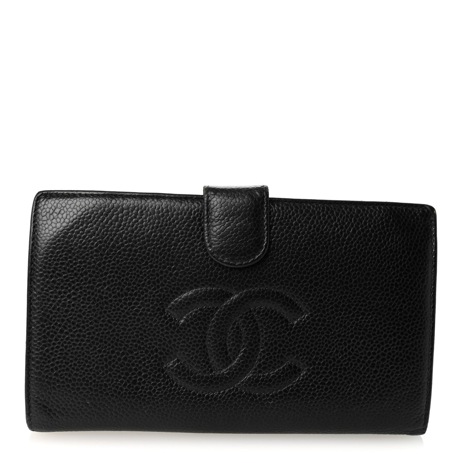 Chanel Caviar Timeless CC French Wallet Black