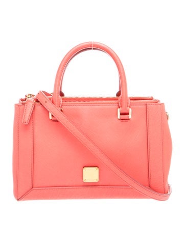 MCM Leather Top Handle Bag