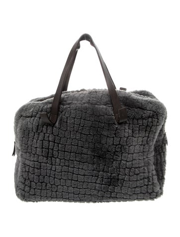 Brunello Cucinelli Shearling Top Handle Bag