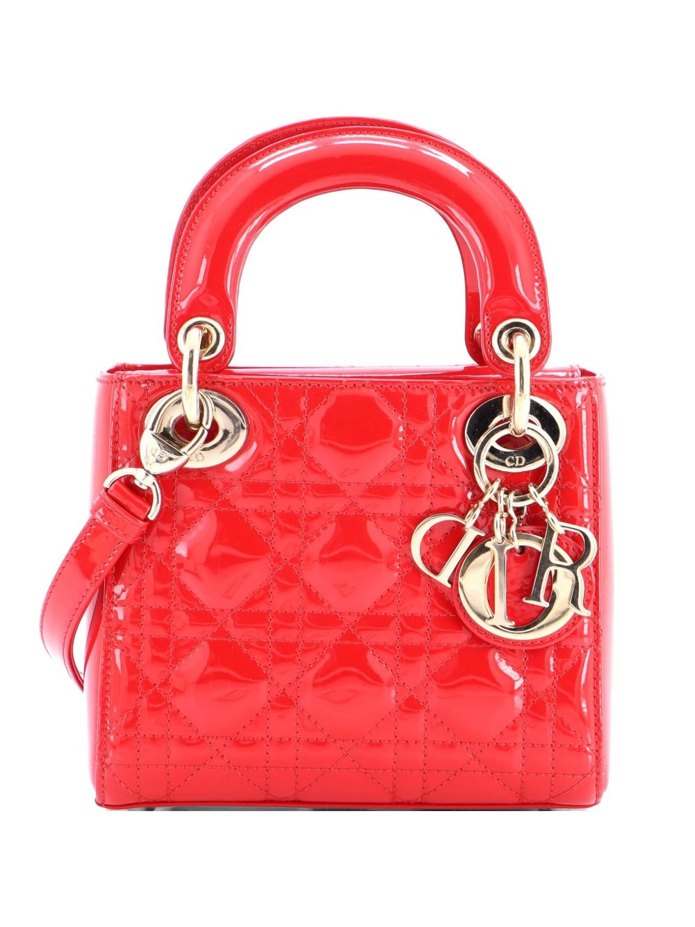 Lady Dior Bag Cannage Quilt Patent Mini satchel