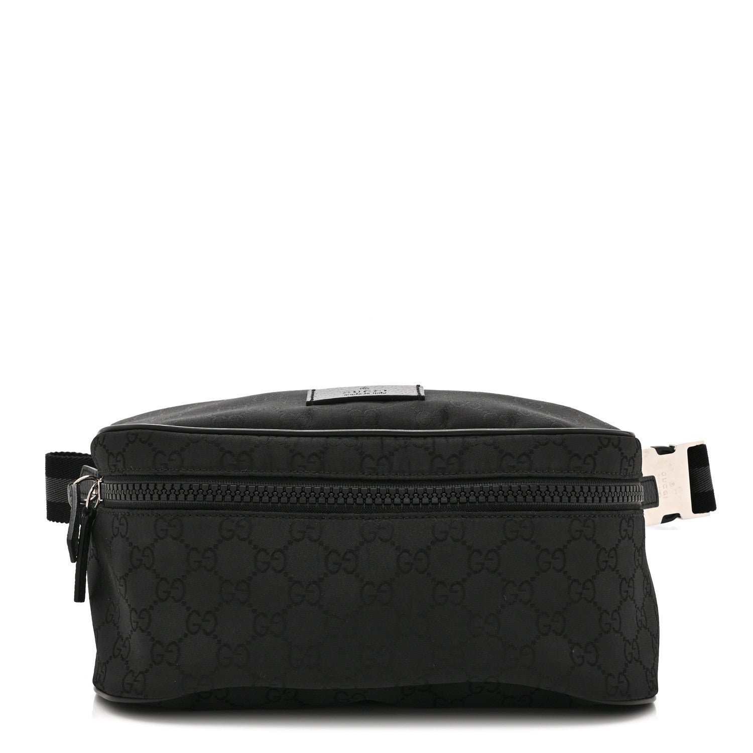 Gucci Nylon Monogram Fanny Pack Belt Bag Black