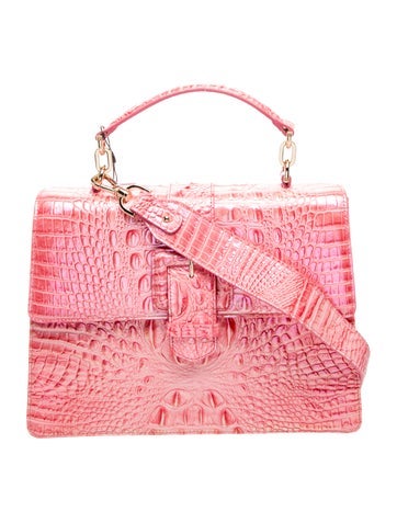 Embossed Leather Top Handle Bag w/ Tags