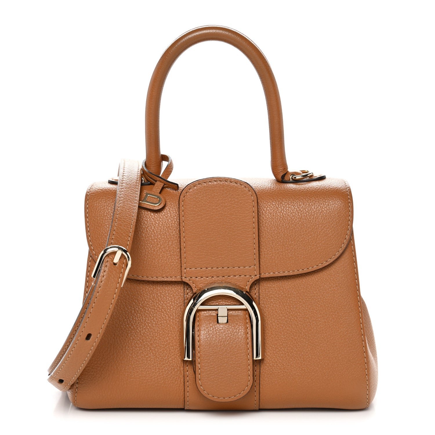 Delvaux Grained Calfskin Mini Brillant Satchel Natural