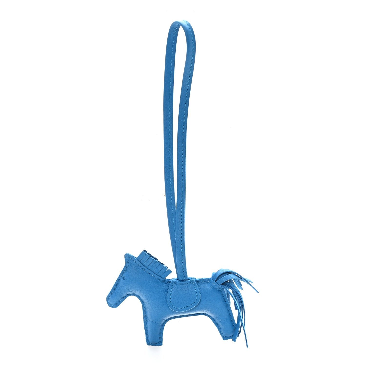Milo Lambskin Grigri Rodeo Horse Bag Charm PM Bleu Zanzibar