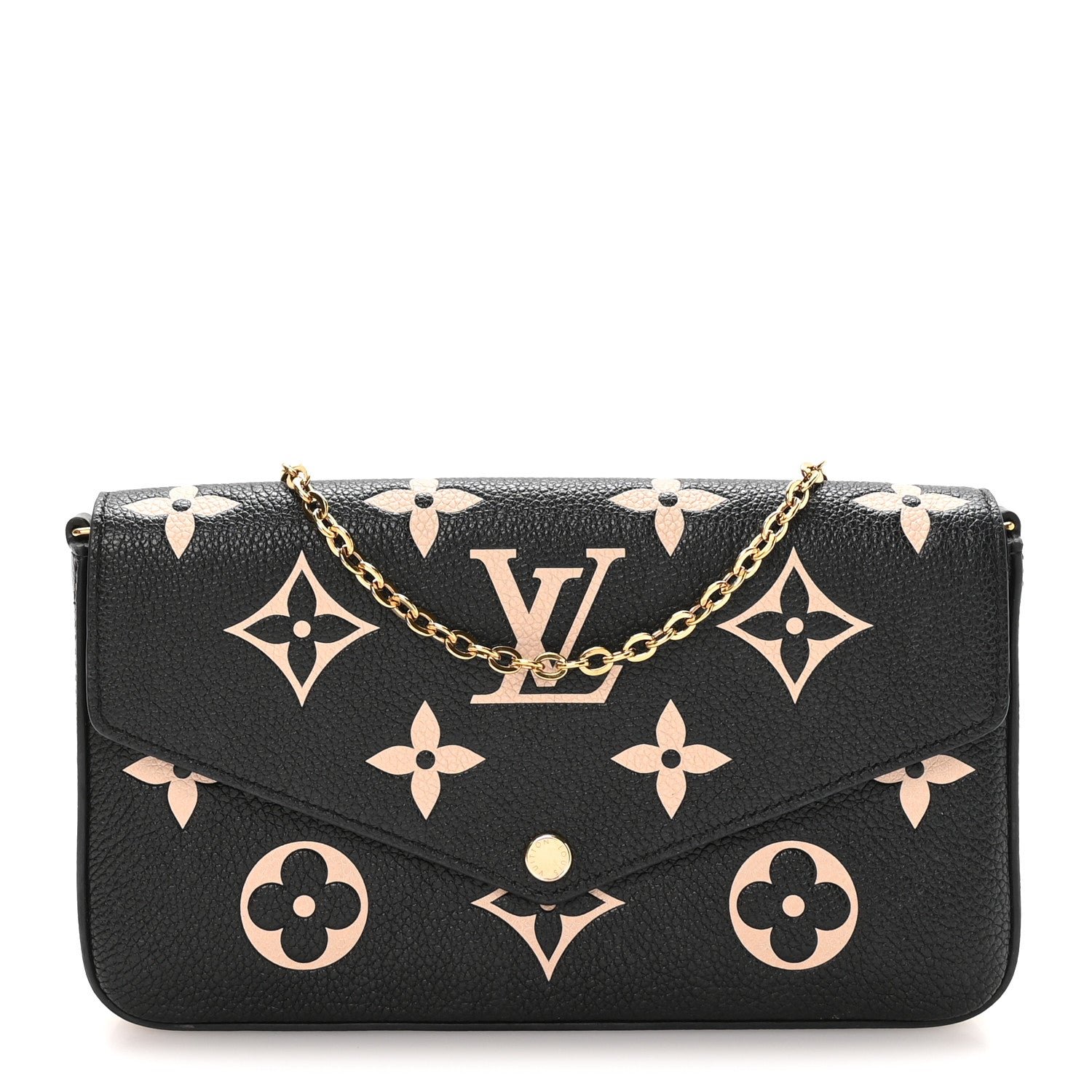 Louis Vuitton Empreinte Monogram Giant Felicie Pochette Black Beige