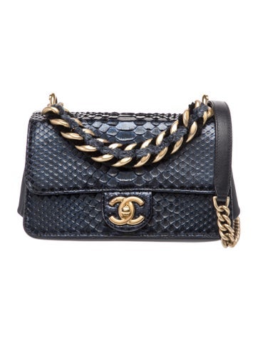 Mini Python Straight-Lined Flap Bag