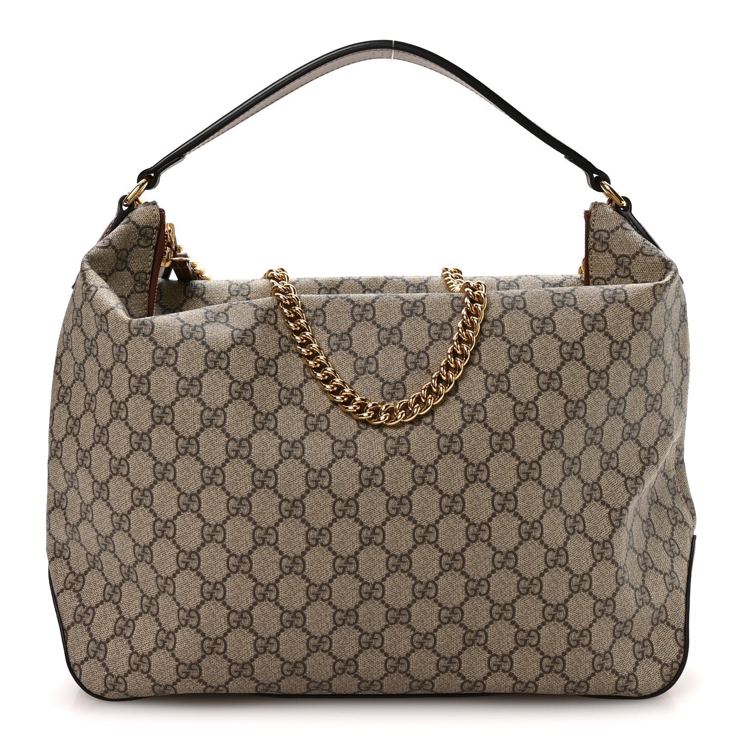 Gucci GG Supreme Monogram Large Linea A Hobo Light Brown