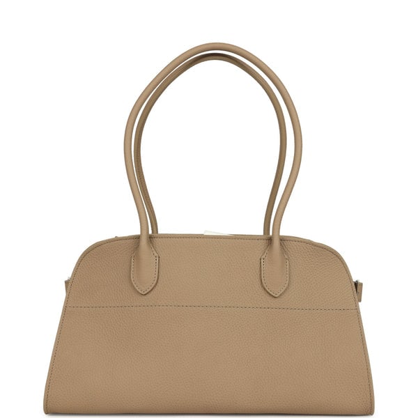 The Row The Row Margaux Shoulder 12 Bag Dark Taupe Calfskin Silver Hardware