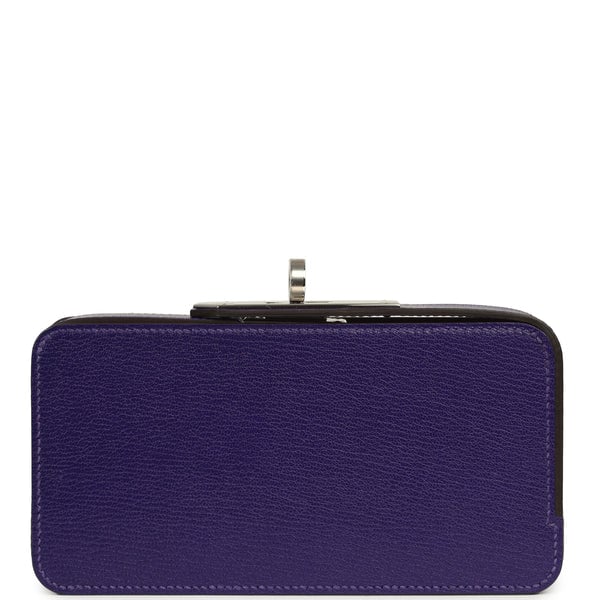 Hermes Hermes Sanglons Clutch Purple Chevre Mysore Palladium Hardware