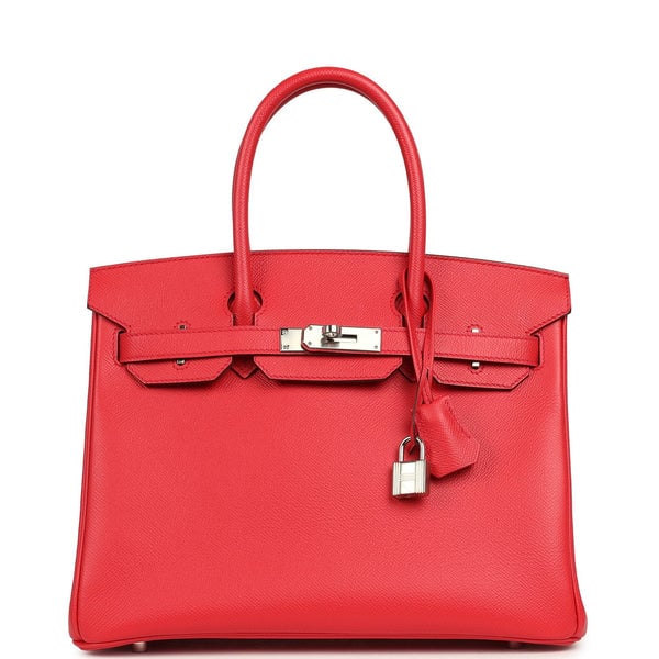 Pre-owned Hermes Birkin 30 Rouge De Coeur Epsom Palladium Hardware